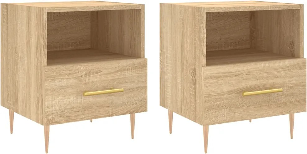 vidaXL Noptiere, 2 buc., stejar sonoma, 40x35x47,5 cm, lemn compozit