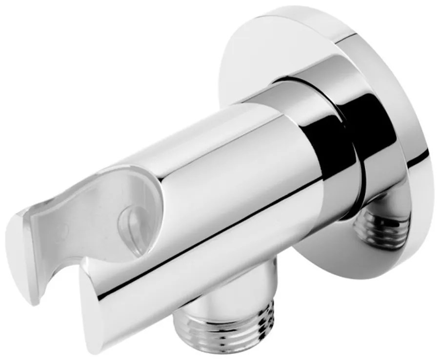 Cot conector rotund FDesign Inula cu suport dus crom lucios