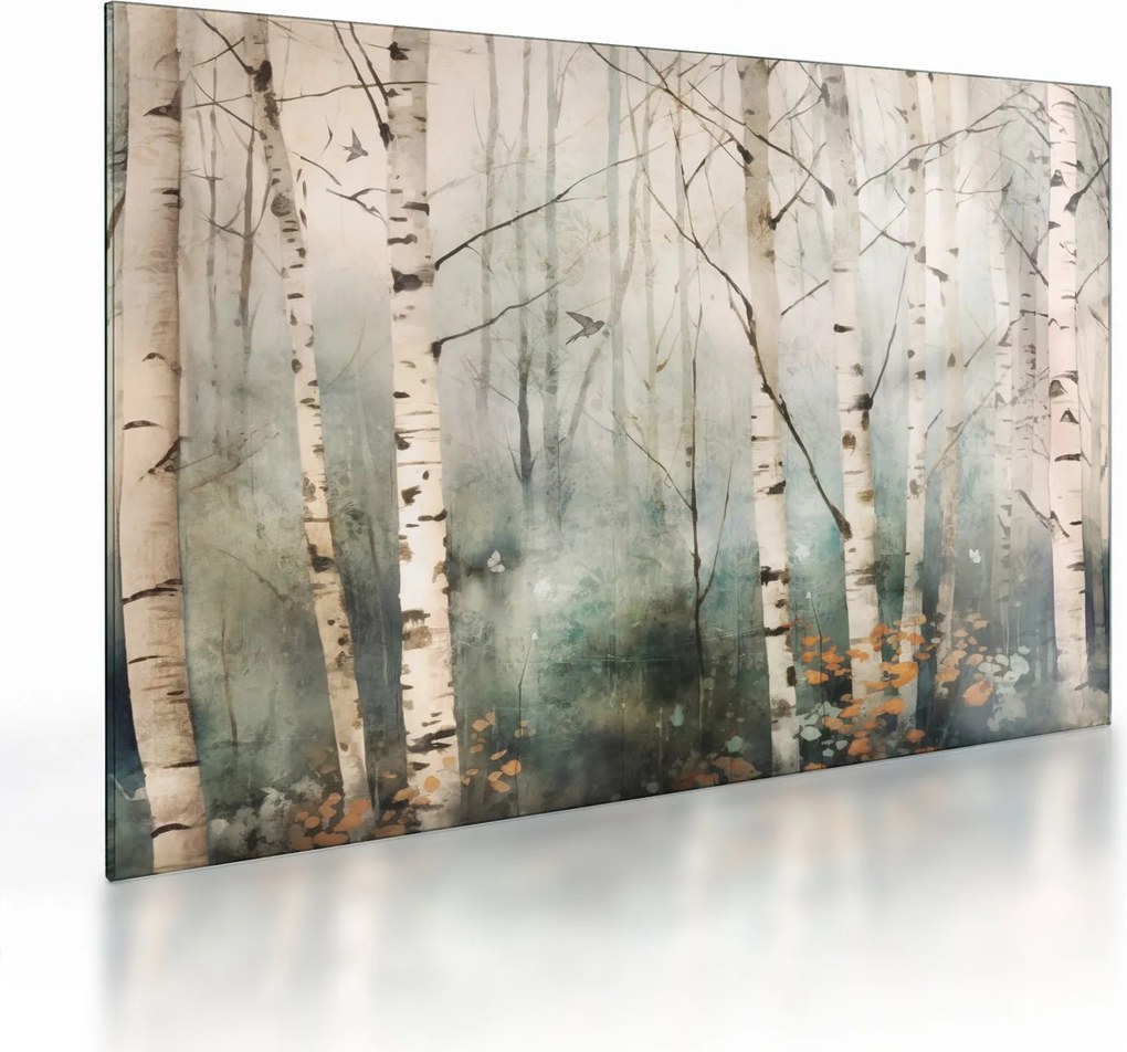 Tablou pe sticlă - Desenarea unui model de pădure (70x50 cm)