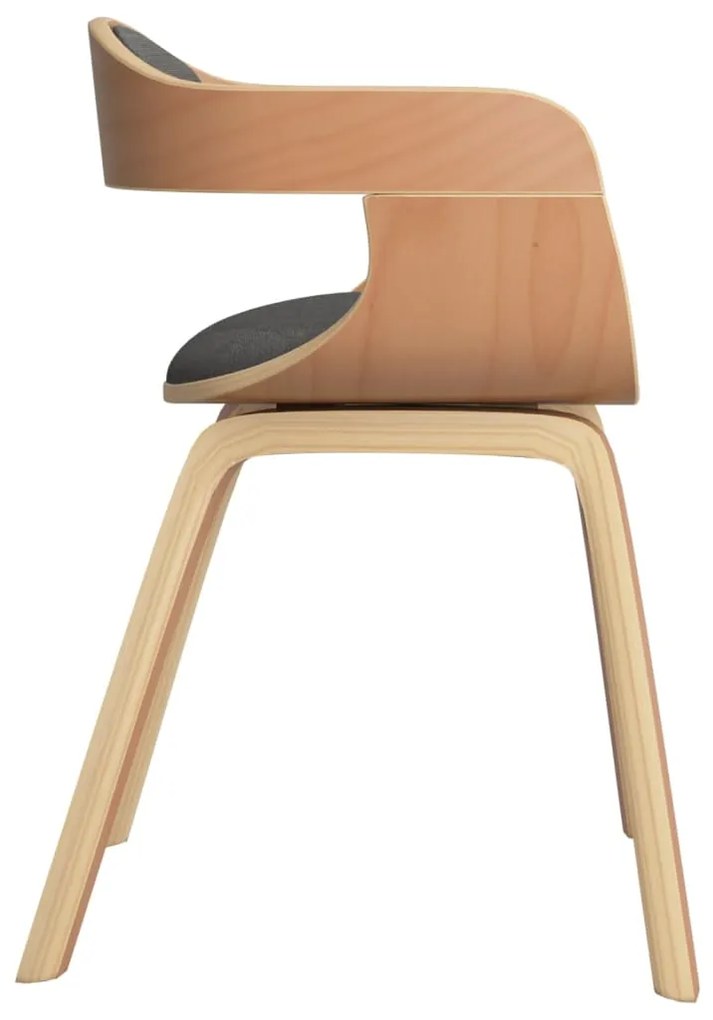 Scaun de bucatarie, 6 buc., gri deschis, lemn curbat  tesatura 6, Gri deschis