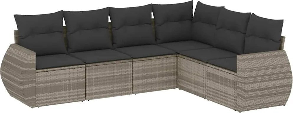 vidaXL Set canapele de grădină cu perne, 6 piese gri deschis poliratan