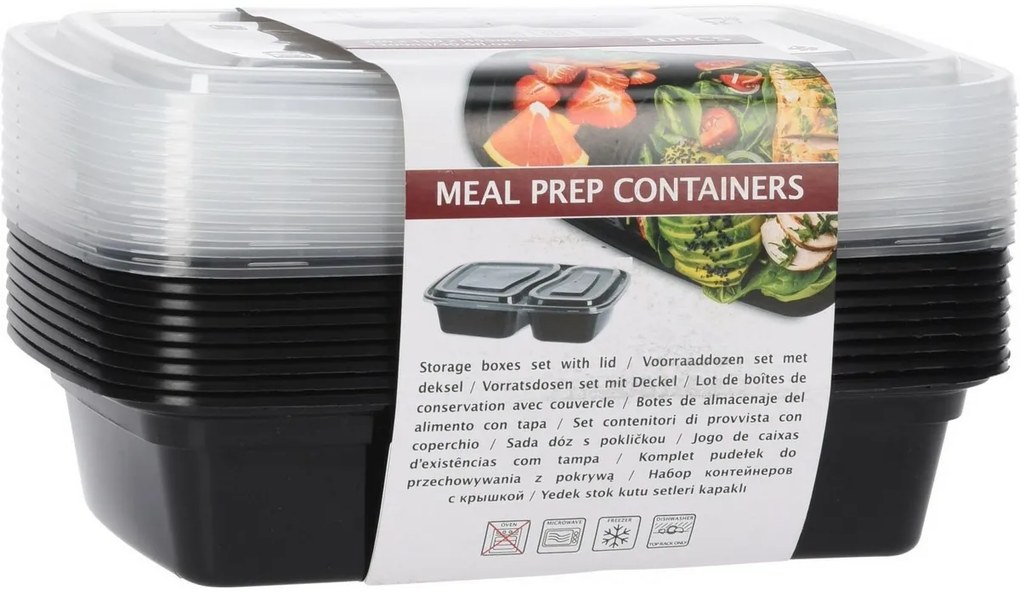 Excellent Houseware Set de recipiente din plastic1200 ml, 10 bucăți
