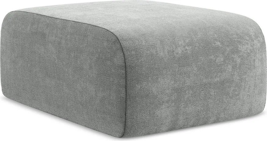 Taburet gri cu tapițerie din chenille Lani – Makamii