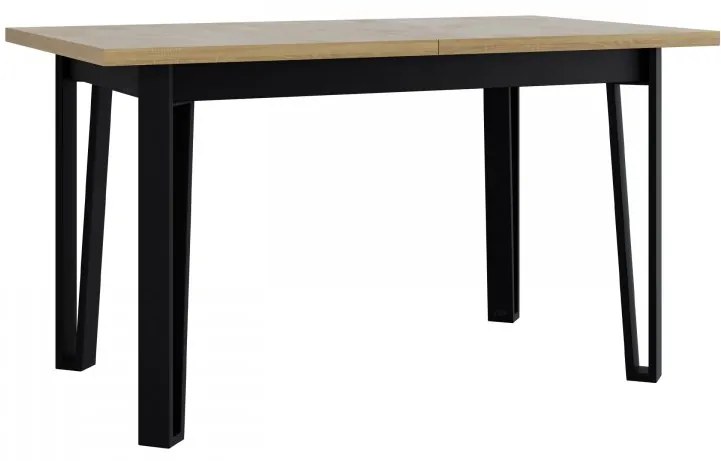 Masă sufragerie extensibilă Elarna 80 x 140 180 III (Stejar sonoma + Negru) (pentru 4-8 persoane). 1105378