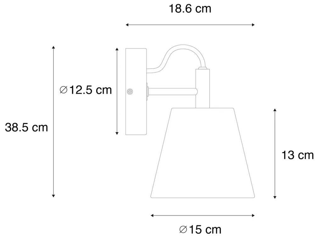 Lampă de perete rustică din lemn cu gri - Cupy