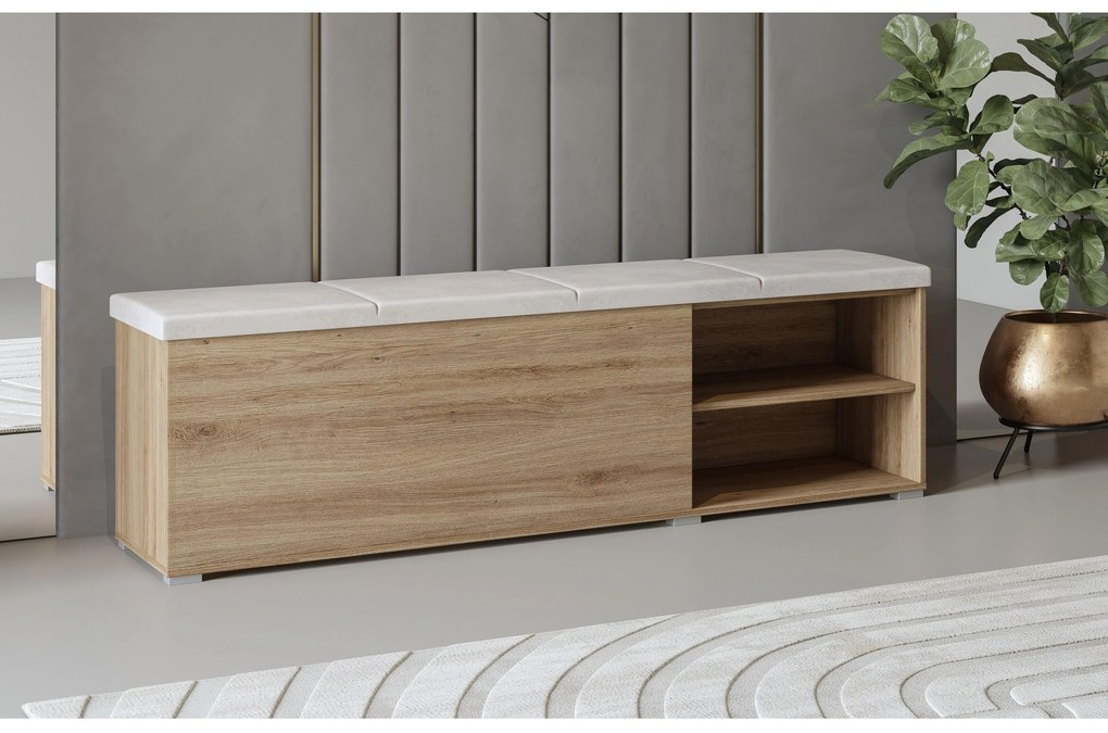 Dulap pentru pantofi Verdeene (stejar sălbatic + bej). 1091839