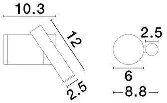 Aplica cu Spot de perete CICLO aurie