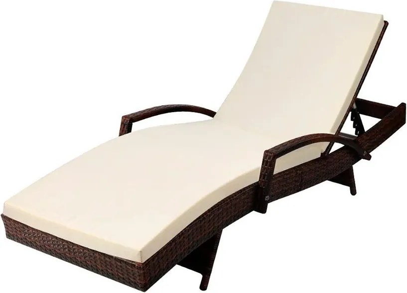 Șezlong de grădină relaxant Avenberg VARADERO maro/bej