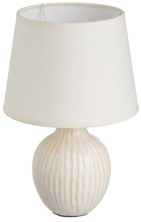 Veioză crem din ceramică cu abajur textil (înălțime 28 cm) – Casa Selección