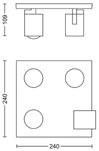 Spot RUNNER 4xGU10/20W/230V negru Philips