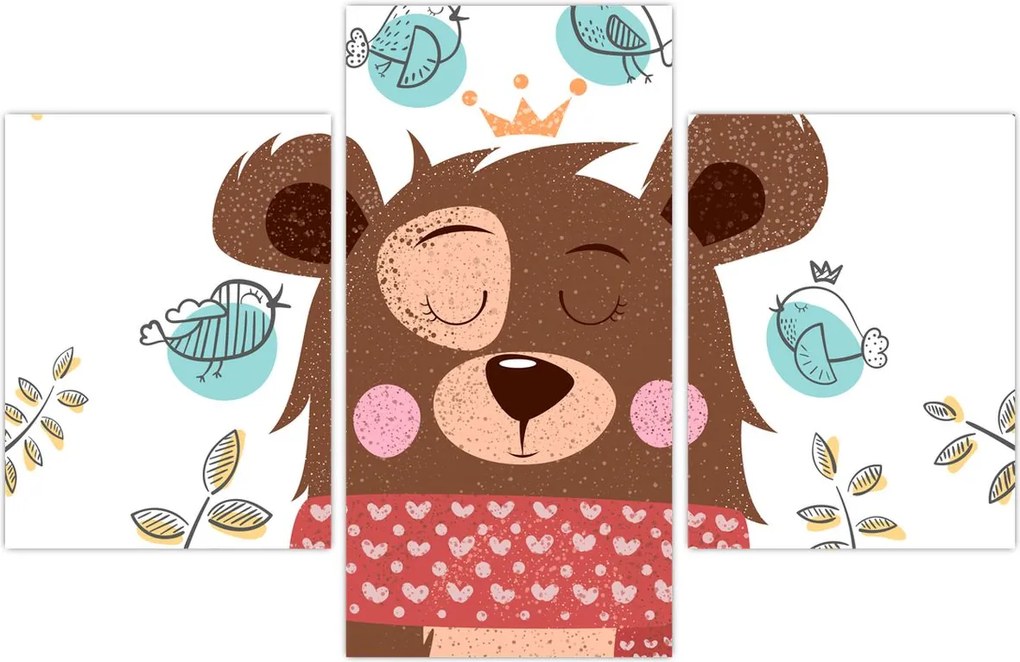 Tablou - Ursulețul cu păsărele (90x60 cm)
