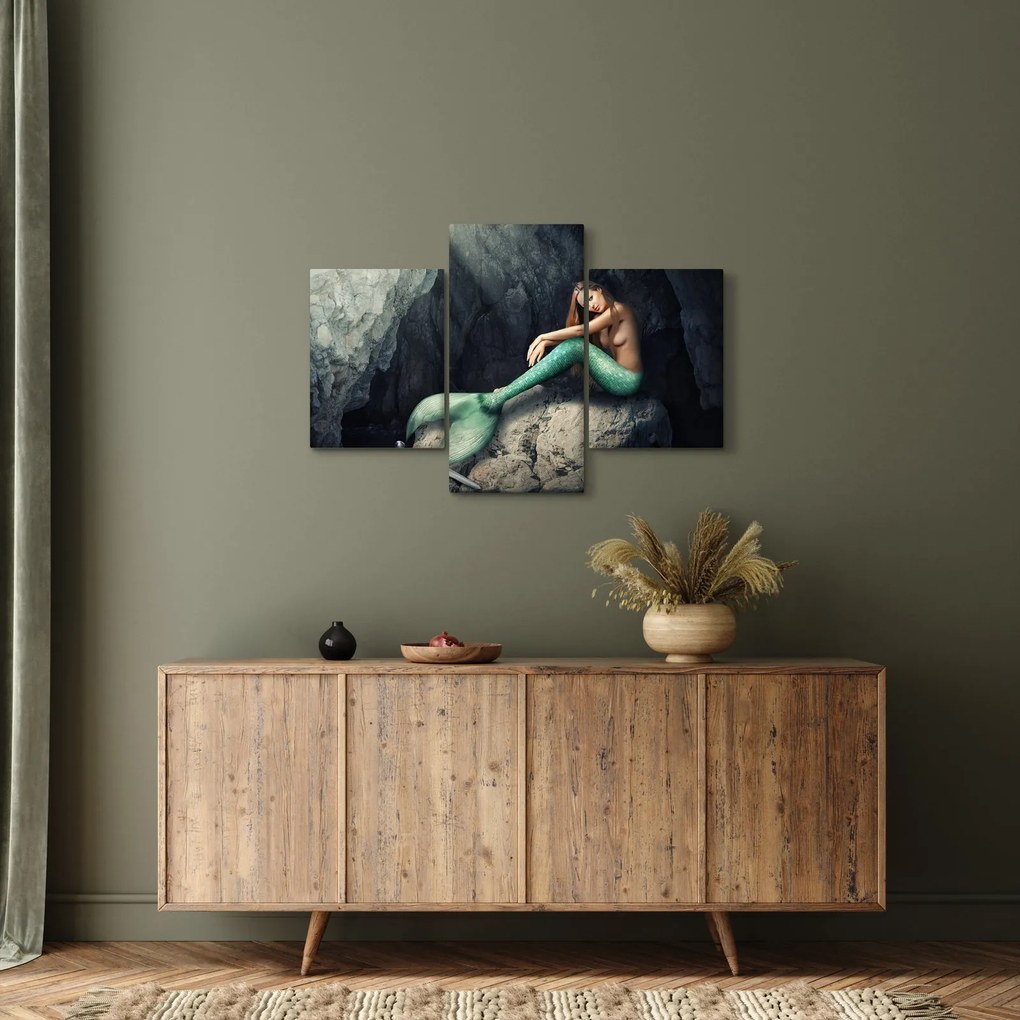 Tablou - Sirena pe stâncă (90x60 cm)