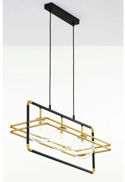 Lustră pe cablu Jupiter 2030 FIORI 3xG9/10W/230V negru/auriu/transparent