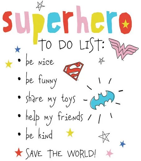 Poster de artă Superhero - to do list