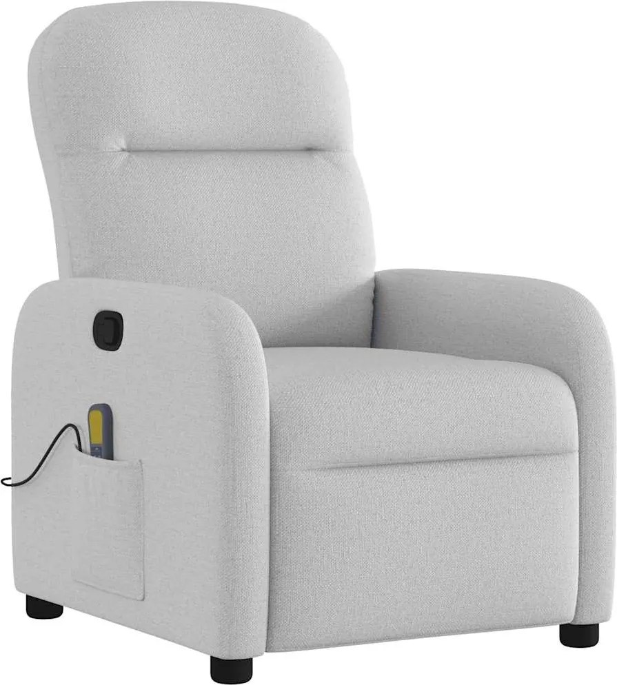 vidaXL Scaun de masaj cu țesătură gri nor