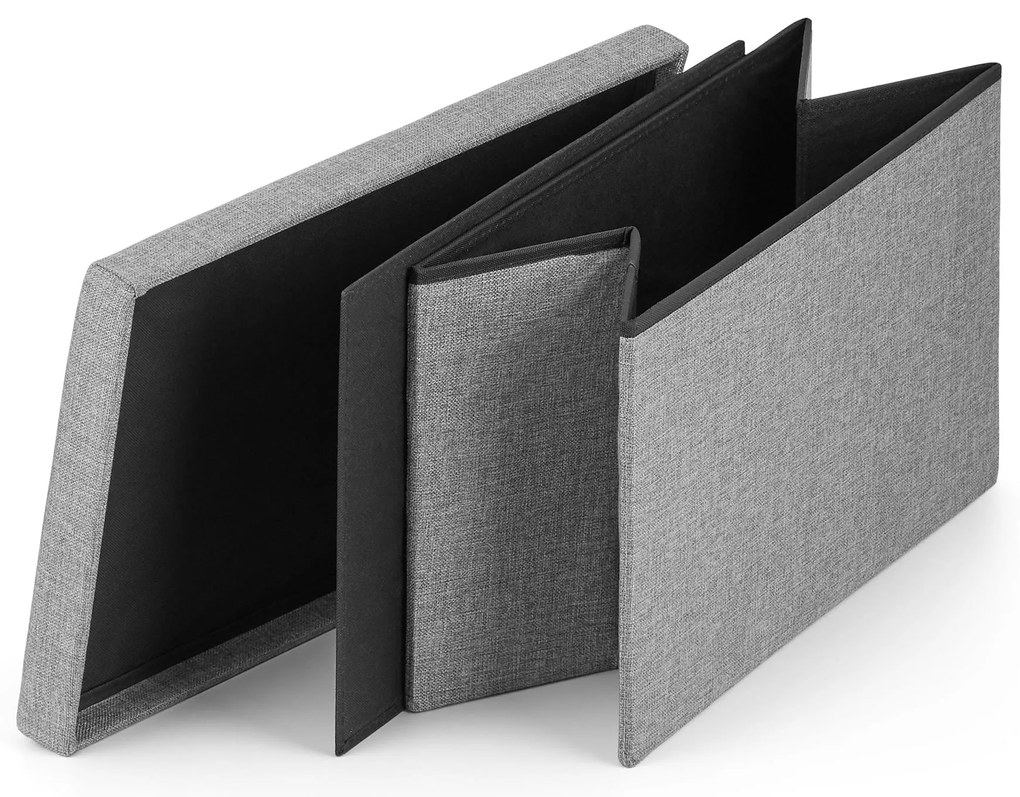 Taburet pliabil gri FURELA XL 60 x 38 x 38 cm