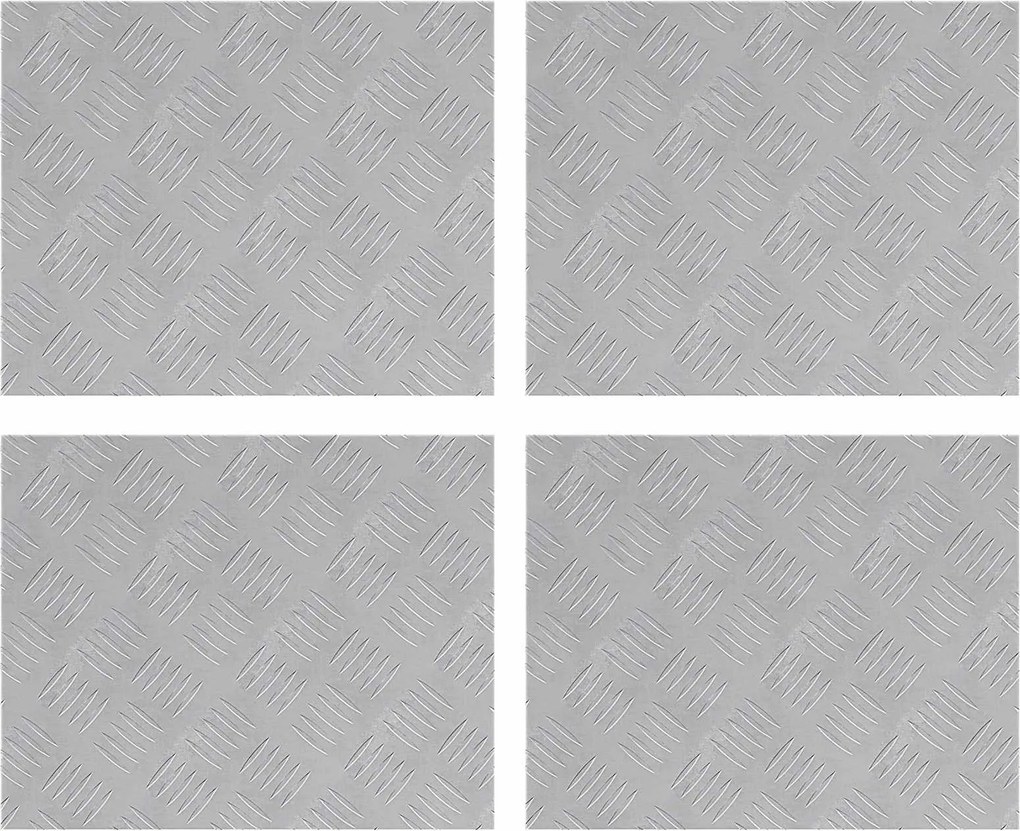 vidaXL Trepte Dreptunghiular 4 pcs Argintiu 50 x 40 cm Aluminiu