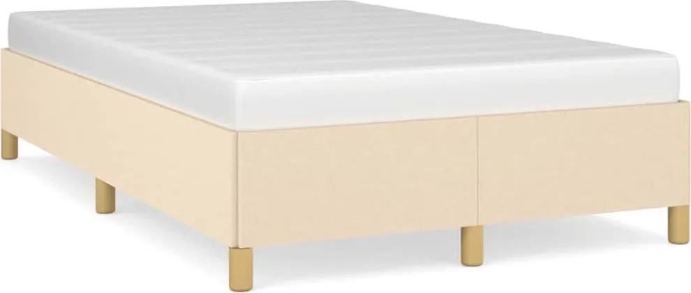 vidaXL Cadru de pat fără saltea, crem, 120x200 cm, textil