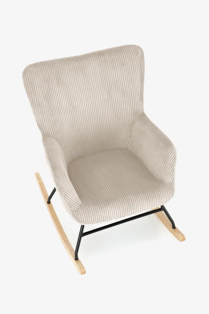 Fotoliu tip balansoar Belmiro velvet crem H92 cm