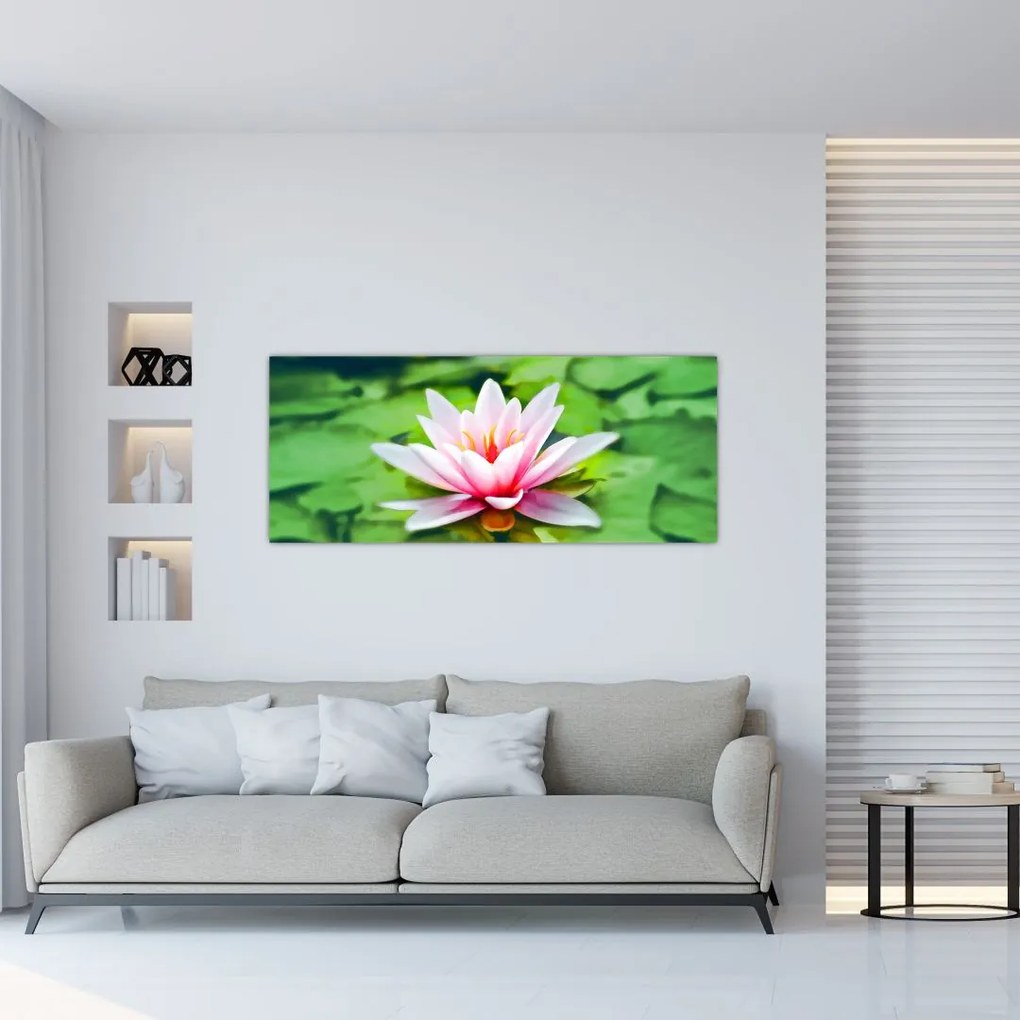 Tablou - Nuferi pe apă (120x50 cm)