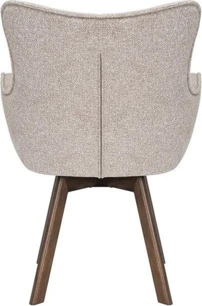 Set de 2 scaune pivotante picioare din lemn THOR bej