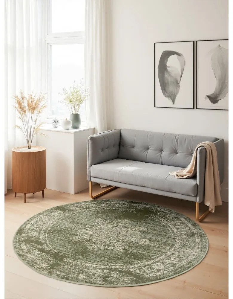 Covor verde rotund ø 120 cm Gloria Lydia – Hanse Home