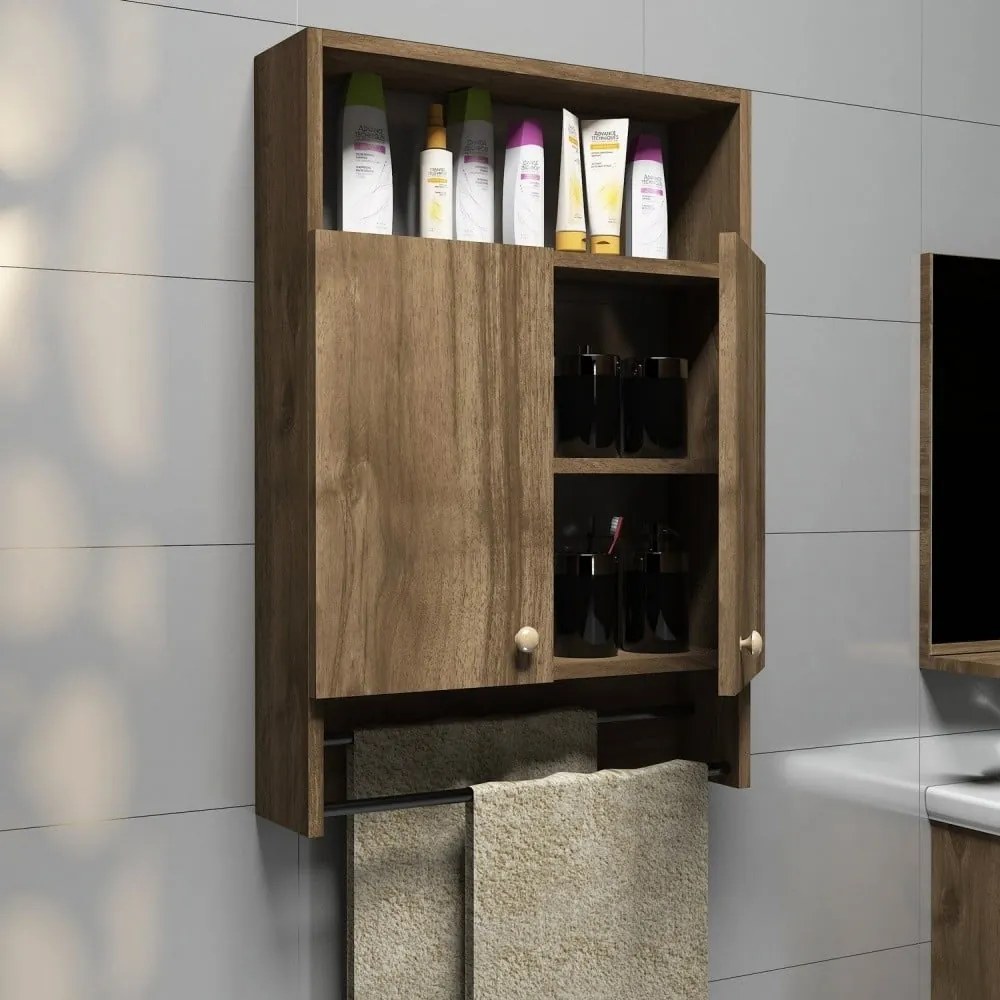 Dulap pentru baie în decor de lemn de nuc Muzzo Ela