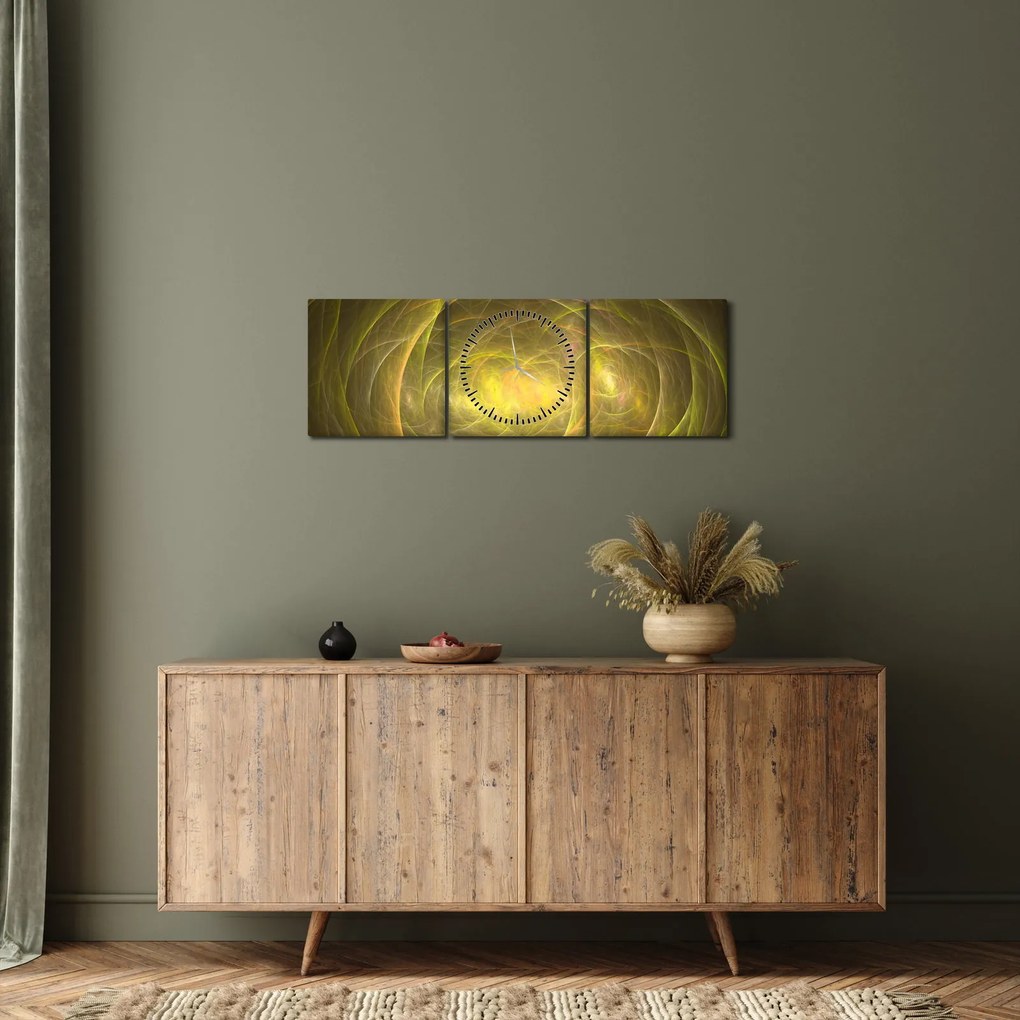 Tabloul modern abstract (cu ceas) (90x30 cm)