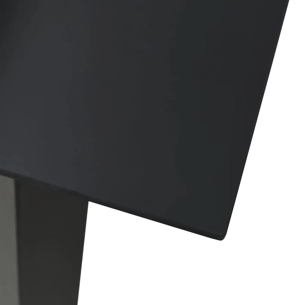 Masa de gradina, negru, 80 x 80 x 74 cm, otel si sticla 1, 80 x 80 x 74 cm