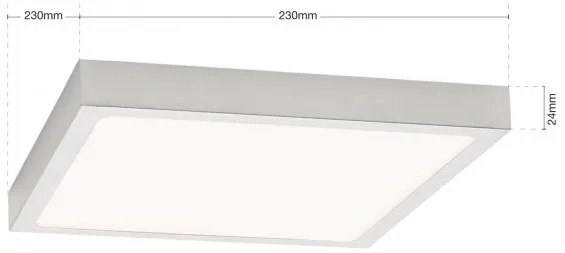 Plafoniera LED moderna design slim Lero 23x23cm aluminiu mat