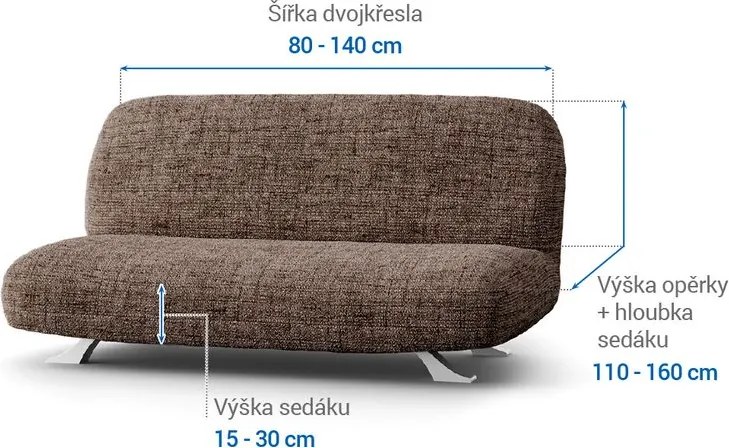 Gaico Huse bielastice VITTORIA maro 2fotoliu cu manere de lemn (l. 80 -140 cm)