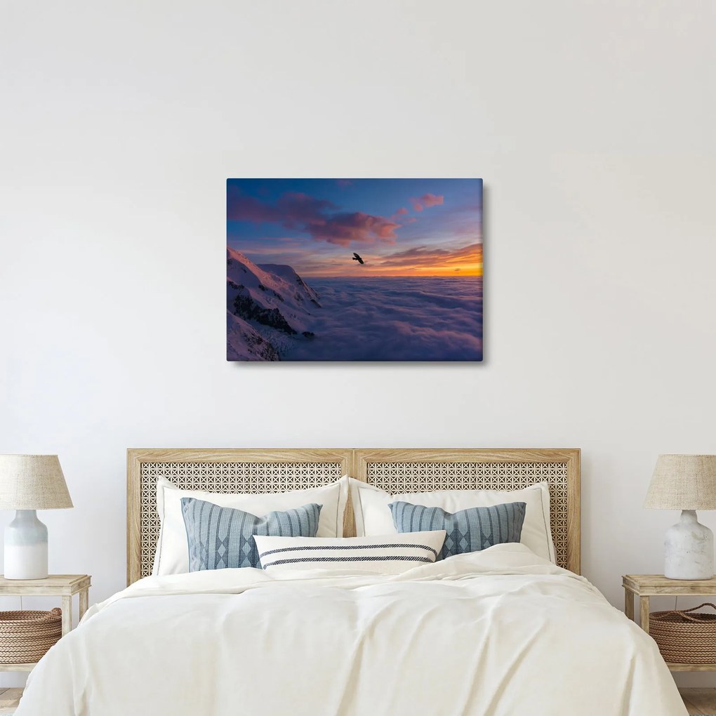 Tablou în apus de soare, Mont Blanc (70x50 cm)