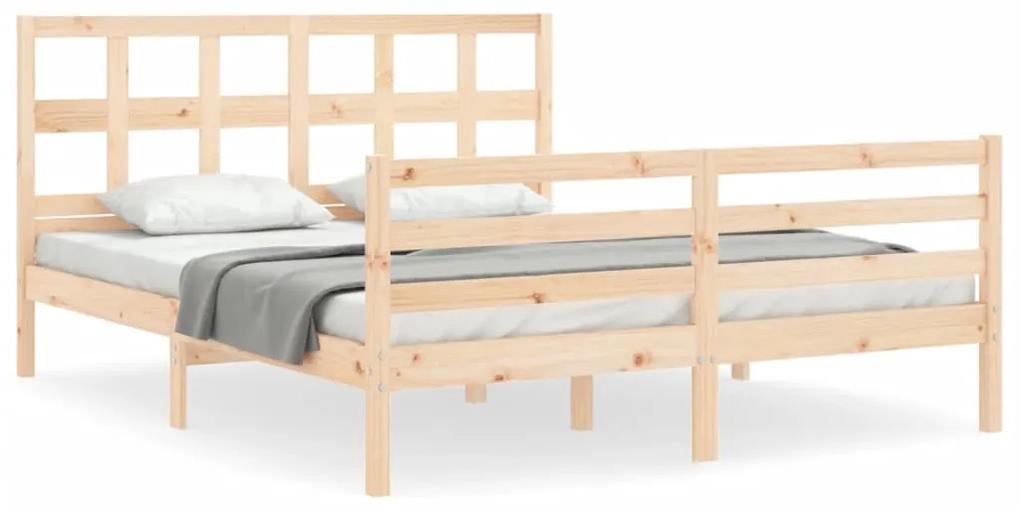 3194841 vidaXL Cadru de pat cu tăblie, 160x200 cm, lemn masiv