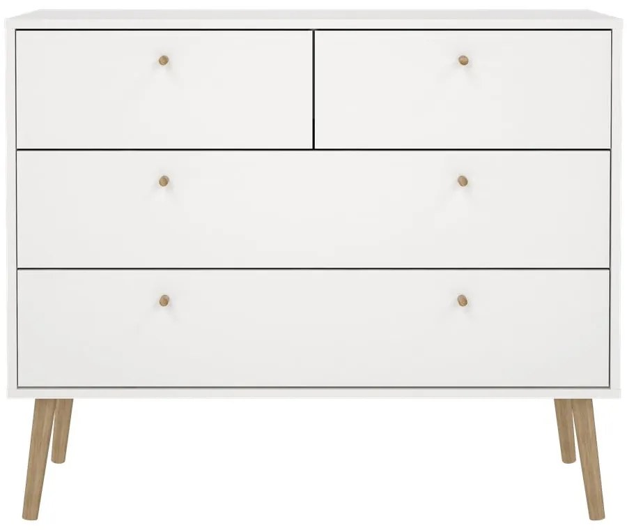 Comodă albă joasă 99x82 cm Bodo – Tvilum