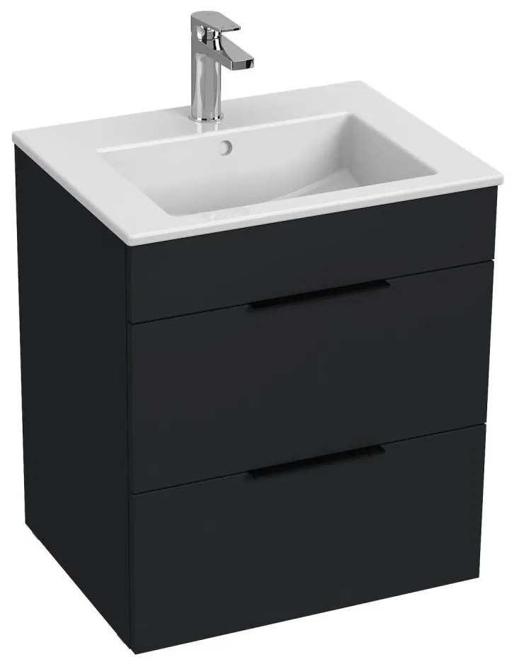 JIKA H4536121763521 - Corp de baie CUBE cu lavoar, 60,7 x 55 cm, negru