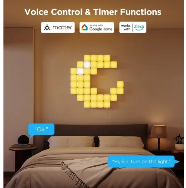 Govee - 10x panou mini RGBIC Wi-Fi inteligent