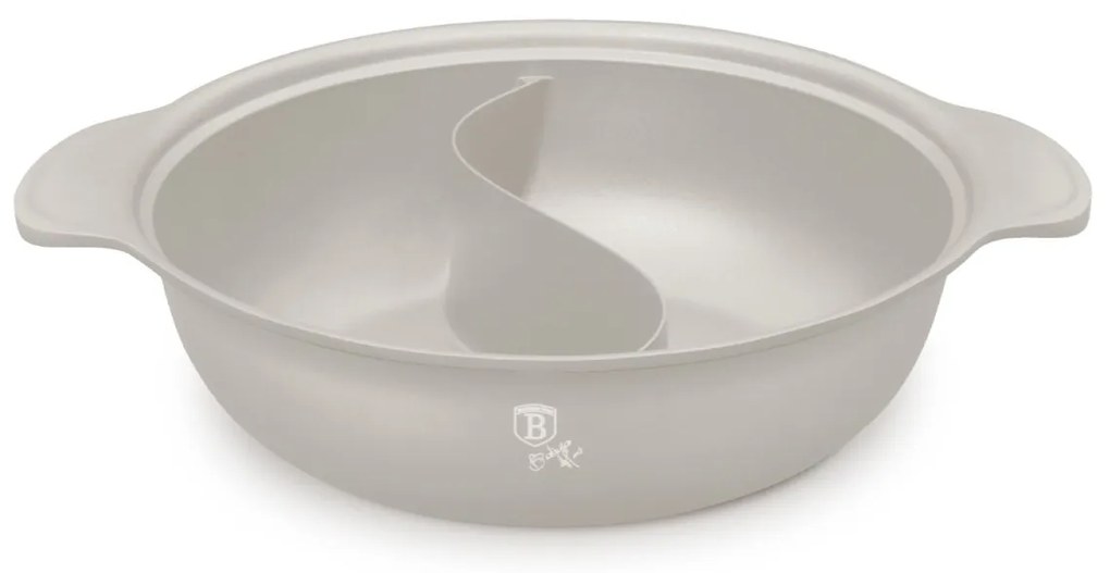 Cratiță cu capac și separator 30 cm, 4.2L – Berlinger Haus Sahara Collection BH 8628, crem, pentru rețete multiple, antiaderentă