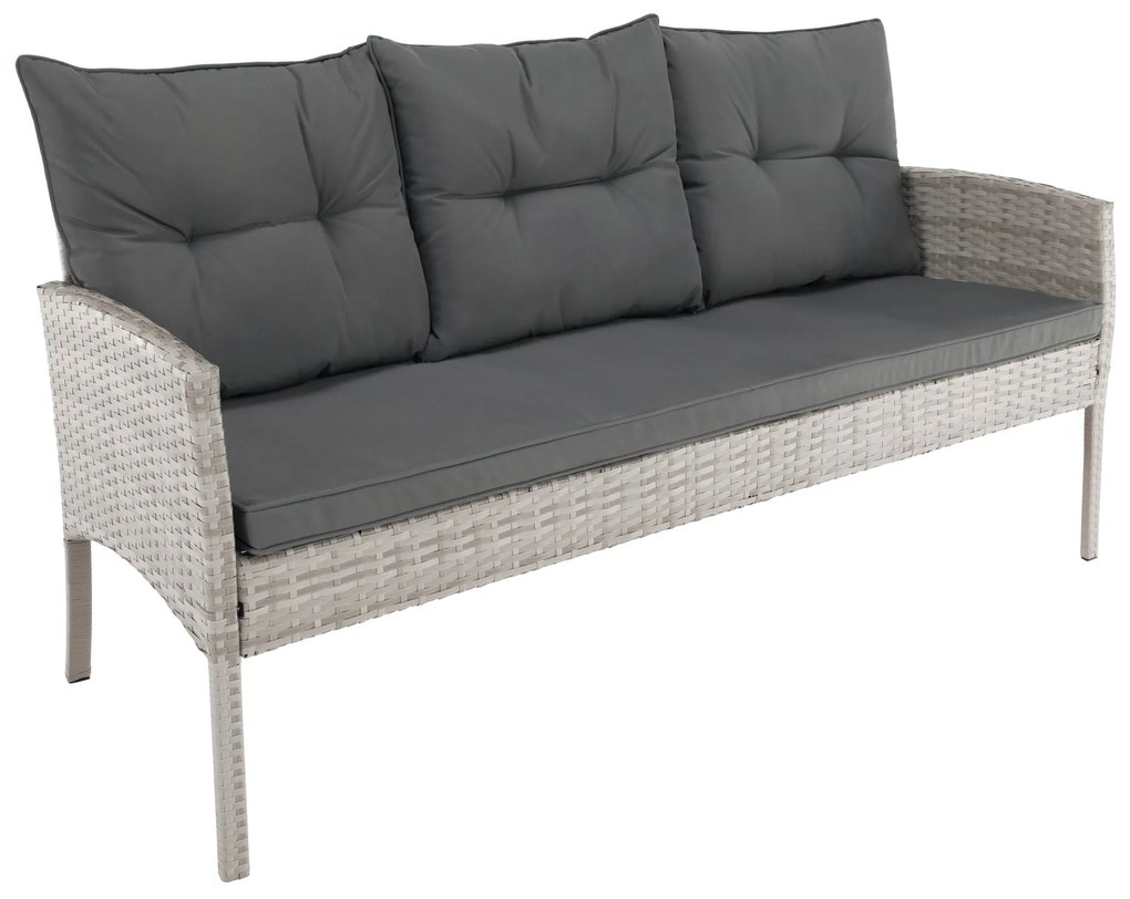 Set mobilier de grădină din ratan LELON (gri deschis) (pentru 4-6 persoane). 1091737