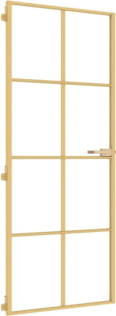 vidaXL Ușă de interior Slim auriu 83x201,5cm sticlă temperată/aluminiu