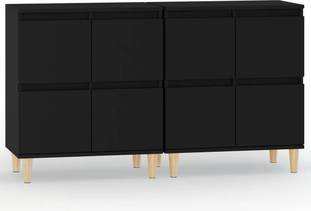vidaXL Dulapuri, 2 buc, negru, 60x35x70 cm, lemn prelucrat