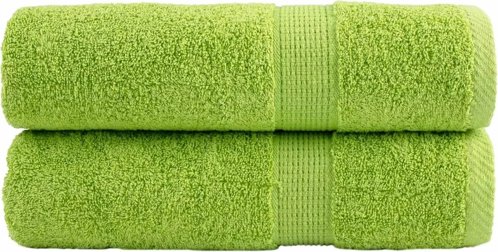 vidaXL Prosoape de duș premium SOLUND 2 buc. verde 70x140 cm 600 gsm