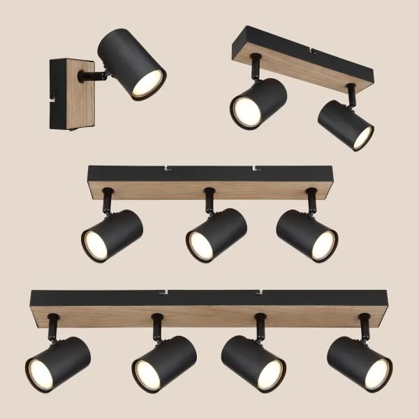 Spot ROBBY 3xGU10/35W/230V negru/maro Globo 57911-3BW