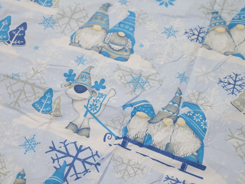 Lenjerie de pat din bumbac CHRISTMAS ELF albastru Dimensiune lenjerie de pat: 70 x 90 cm | 140 x 200 cm