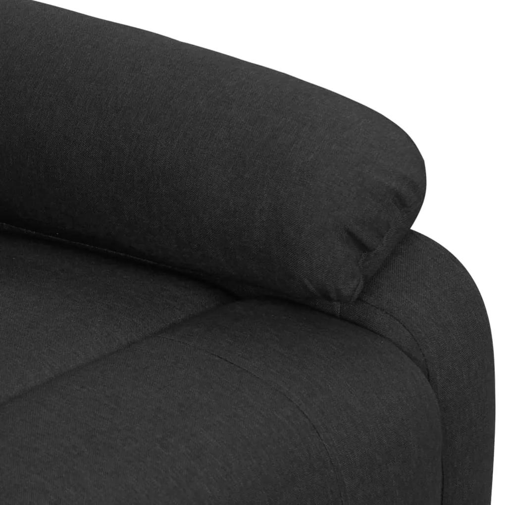 Fotoliu de masaj rabatabil vertical, negru, material textil 1, Negru