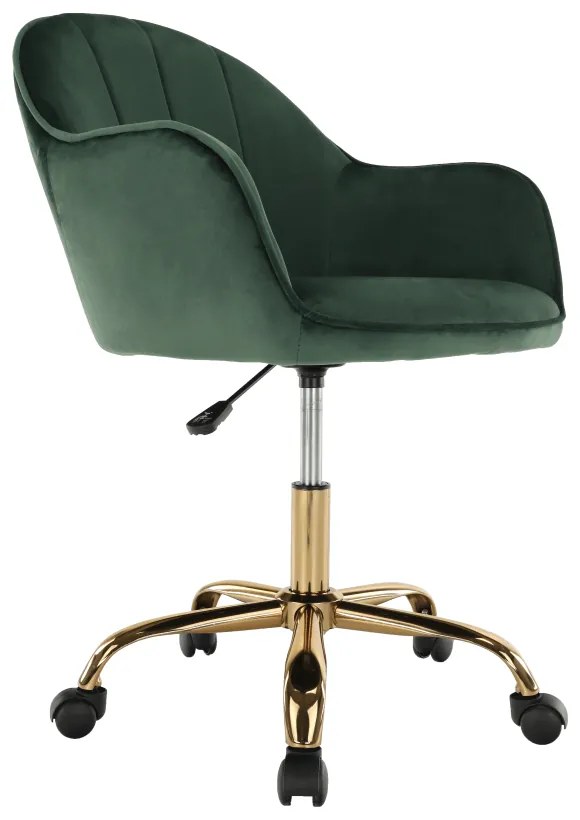 Fotoliu de birou, verde material Velvet /auriu, EROL