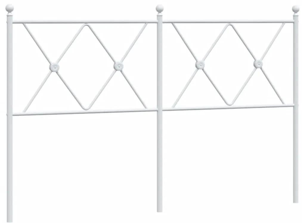 376584 vidaXL Tăblie de pat metalică, alb, 140 cm
