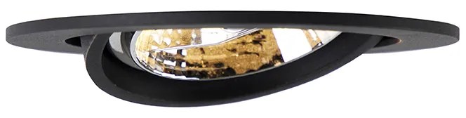 Set de 6 spoturi încastrate moderne negre, înclinabile AR70 - Cisco