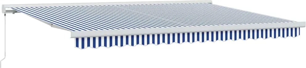 vidaXL Cortina Retractabilă Albastru și Alb 450 × 300 cm