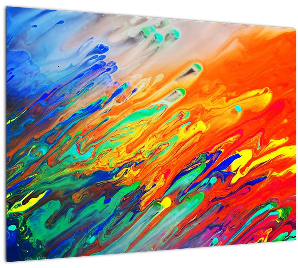 Tablou pe sticlă - Abstract colorat (70x50 cm)