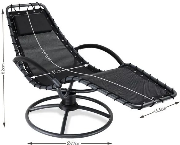 Deuba Sezlong Eve relax - negru